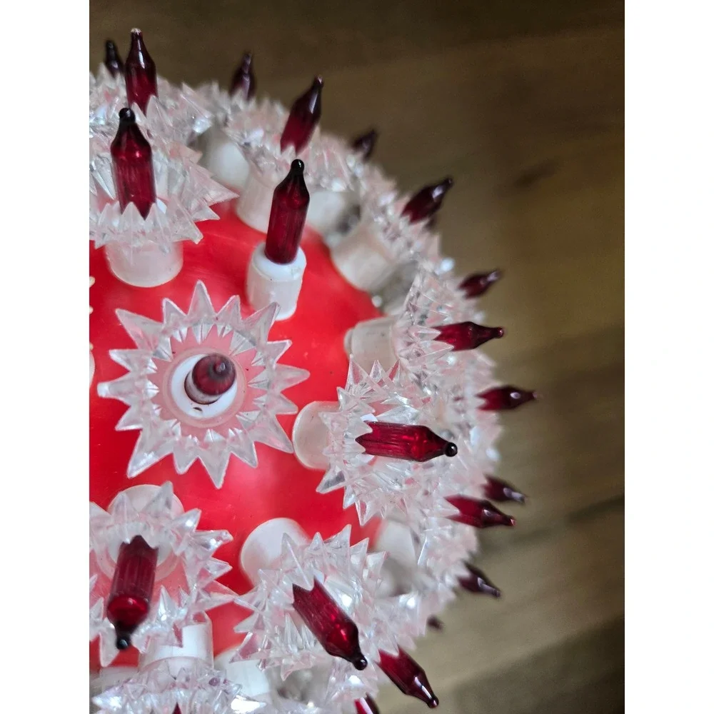 Vintage Style Red Lighted Starlight Sphere Christmas Holiday Decor Star Ball